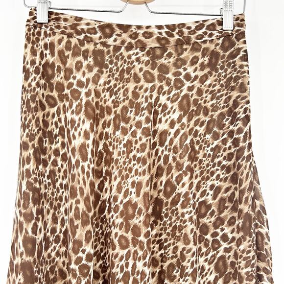 Forever 21 Womens Y2K Whimsical Leopard Animal Print Chiffon Maxi Skirt Size S‎ - Picture 2 of 8